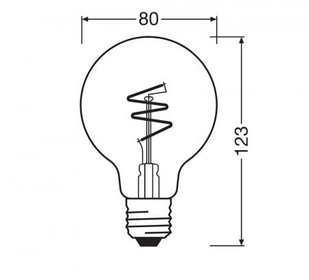 OSRAM E27 Lampe Vintage 1906 LED Classic Slim Filament Globe DIMMABLE 3W 1800K Copper