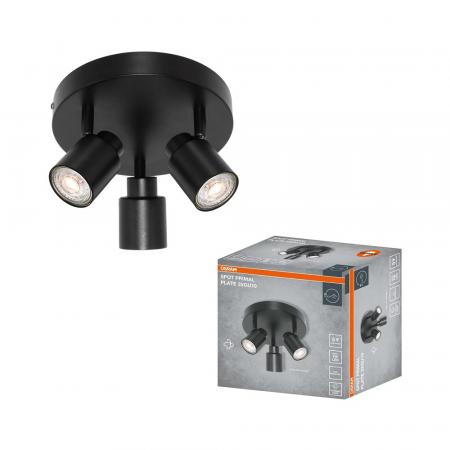OSRAM LED SPOT PRIMAL 3X GU10 PLATE DECKENLEUCHTE SCHWARZ