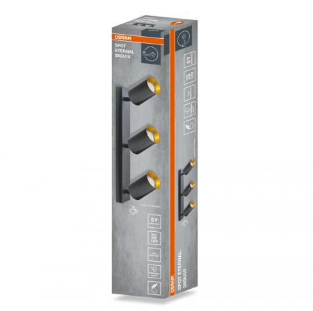 OSRAM LED SPOT ETERNAL BLACK AND GOLD 3XGU10