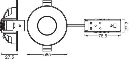 3er Set OSRAM Spot Set Recess 4,9W 827 120° Satin Nickel LED Einbaustrahler - Einbaudurchmesser 68mm, Einbautiefe 40mm