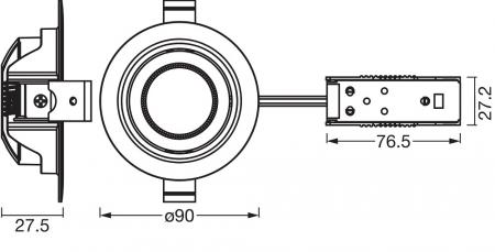 3er Set OSRAM Spot Set Recess Adjustable 4,9W 827 120° Weiß LED Einbaustrahler - Einbaudurchmesser 75mm, Einbautiefe 40mm