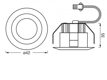 Osram 5er Set LED Mini Spot 6W 3000K Weiß Einbaulampen IP44 - Einbaudurchmesser 30mm, Einbautiefe 35mm