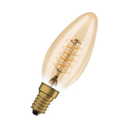 2er Pack OSRAM E14 Lampe Vintage 1906 LED Classic B25 Slim Filament DIMMABLE 3,4W 2200K Gold