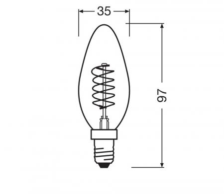 2er Pack OSRAM E14 Lampe Vintage 1906 LED Classic B25 Slim Filament DIMMABLE 3,4W 2200K Gold