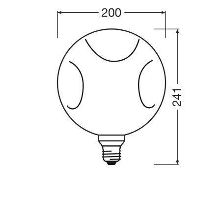 DECOR LED FLAT LAMP 3,5W 827 E27 IN ELECTRO GLASS LARGE GOLD 2700K nicht dimmbar