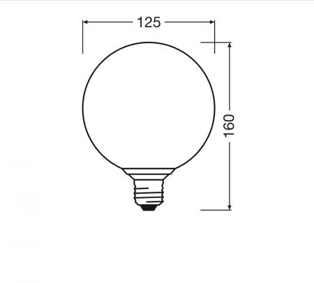 OSRAM DECOR LED Flat Lamp 3,5W 827 E27 Cracked Glass Round Orange nicht dimmbar