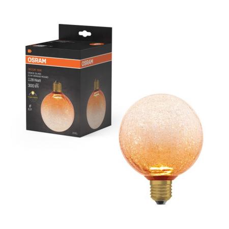 OSRAM DECOR LED Flat Lamp 3,5W 827 E27 Cracked Glass Round Orange nicht dimmbar