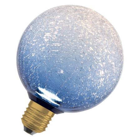 OSRAM DECOR LED Flat Lamp 3,5W 827 E27 Cracked Glass Round Blue nicht dimmbar