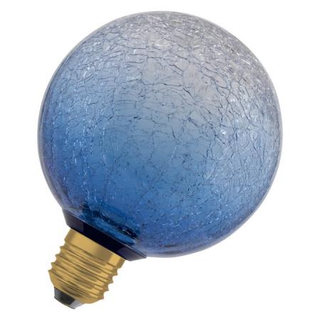 OSRAM DECOR LED Flat Lamp 3,5W 827 E27 Cracked Glass Round Blue nicht dimmbar