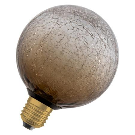 OSRAM DECOR LED Flat Lamp 3,5W 827 E27 Cracked Glass Round Brown nicht dimmbar