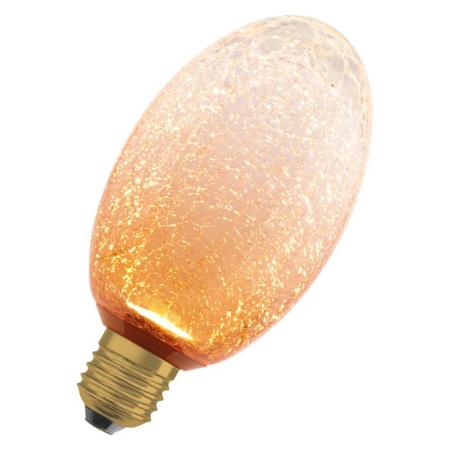 OSRAM DECOR LED Flat Lamp 3,5W 827 E27 Cracked Glass Long Orange nicht dimmbar