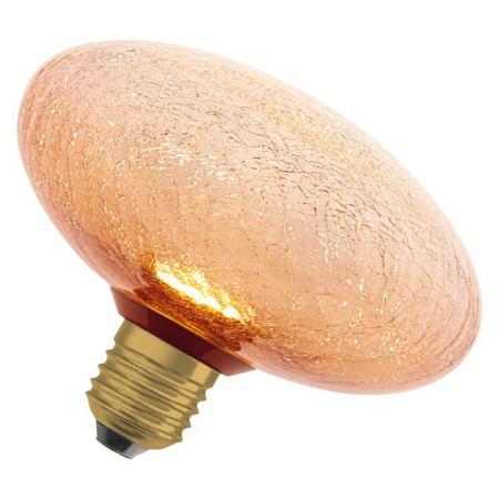 OSRAM DECOR LED Flat Lamp 3,5W 827 E27 Cracked Glass Flattened Orange nicht dimmbar
