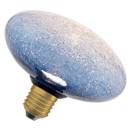 OSRAM DECOR LED Flat Lamp 3,5W 827 E27 Cracked Glass Flattened Blue nicht dimmbar
