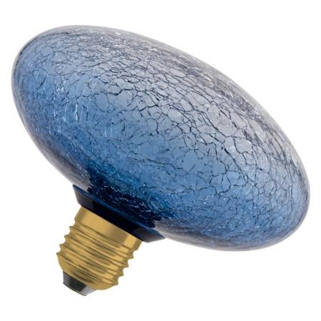 OSRAM DECOR LED Flat Lamp 3,5W 827 E27 Cracked Glass Flattened Blue nicht dimmbar