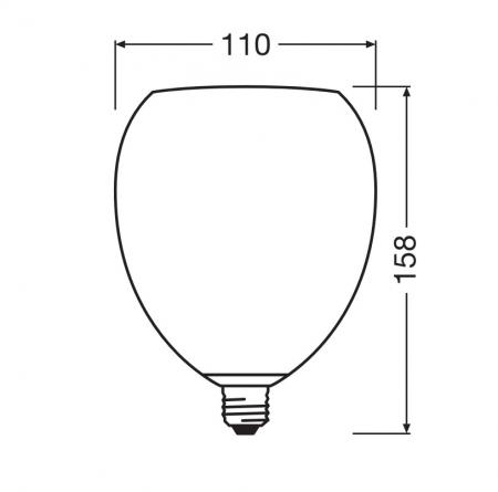 OSRAM E27 LED Dekor Flat Lamp 3,5W 827 nicht dimmbar farbiges Glas oval orange 300 lm