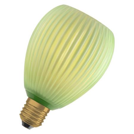 OSRAM E27 LED Dekor Flat Lamp 3,5W 827 nicht dimmbar Glas Oval grün 300 lm