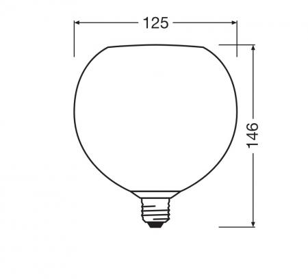OSRAM DECOR LED Flat Lamp 3,5W 827 E27 Globe Blau Glas nicht dimmbar