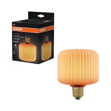 OSRAM E27 LED Dekor Flat Lamp 3,5W 827 nicht dimmbar Glas Square orange 300 lm
