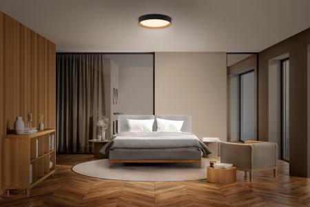OSRAM ORBIS LARIOS 290mm 16W CLICK DIM 830 HOLZDEKOR SCHWARZ DECKENLAMPE