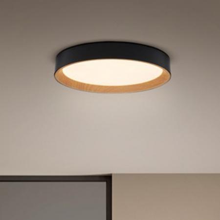 OSRAM ORBIS LARIOS 290mm 16W CLICK DIM 830 HOLZDEKOR SCHWARZ DECKENLAMPE