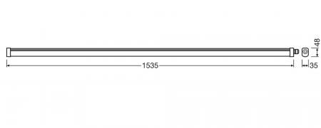 150cm LEDVANCE DampProof Slim Value 1500 39W 6500K IP65  LED Feuchtraumleuchte
