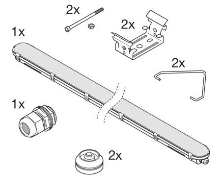120cm LEDVANCE DAMP PROOF V 31W ML 8405065 LED Feuchtraumleuchte 4000 K / 5000 K / 6500 K IP65 31 W / 18 W