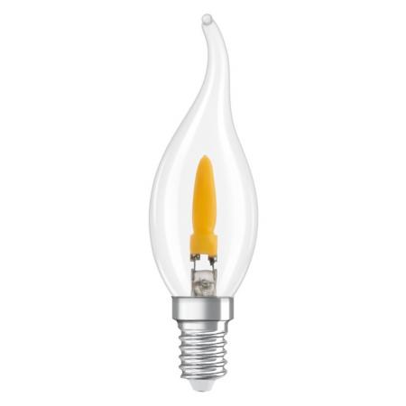 OSRAM E14 LED Classic BA35 Flame 1W 1800K 20lm klar – Flammeneffekt Lampe