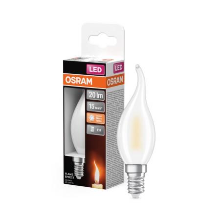 OSRAM E14 LED Classic BA35 Flame 1W 1800K 35lm matt – Flammeneffekt Lampe