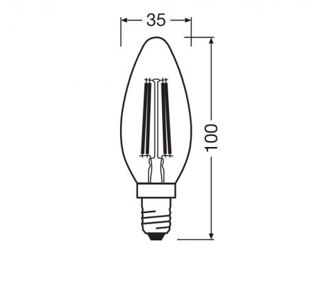 OSRAM E14 LED Lampe Star Classic B60 Filament 5,9W wie 60W klar 806 lm 4000K