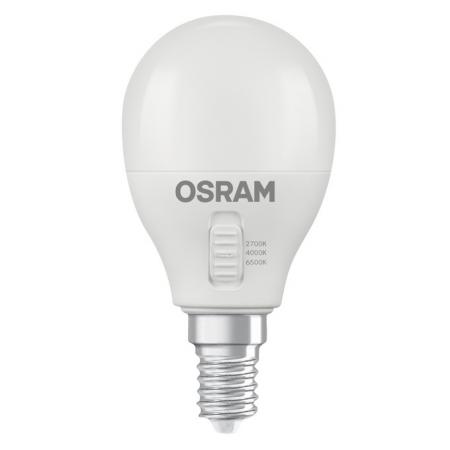OSRAM E14 LED Lampe Classic P40 CCT Select 4,9W wie 40W dimmbar matt 470 lm 2700K–6500K