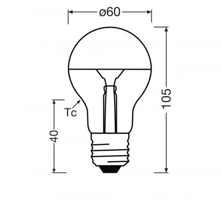 OSRAM E27 LED Superstar Classic A Mirror COB 7W warmweiß 700lm Silber – dimmbar