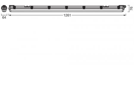 OSRAM Submarine PRO Advanced Thruwiring 120cm 18W IP65 Feuchtraumleuchte - Durchgangsverdrahtung