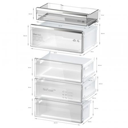 BOSCH Serie 6 Freistehende Kühl-Gefrier-Kombination mit Gefrierbereich unten 203 x 70 cm Edelstahl (mit Antifingerprint) - Kühlschrank