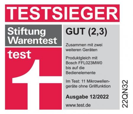 BOSCH Serie 2 Freistehende Mikrowelle 44 x 26 cm in Schwarz 800 Watt, Garraum 20 Liter