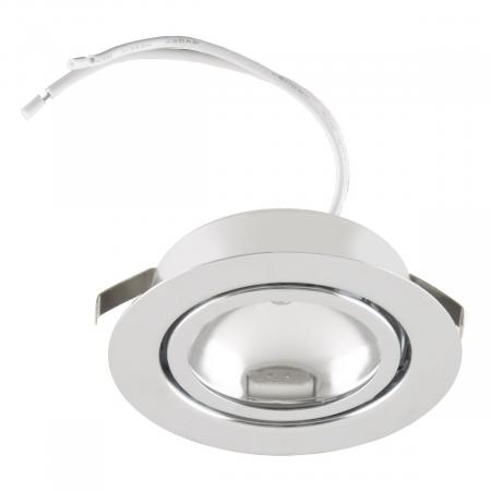 EVN 425011 Deckeneinbauleuchte Chrom rund G4 12 V AC/DC dimmbar mit Glasabdeckung für Möbeleinbau und Deckeneinbau Einbaudurchmesser 60 mm