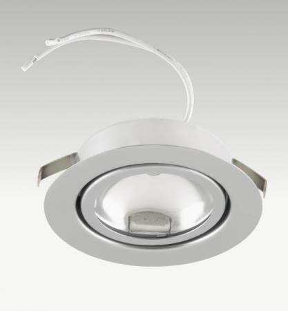 EVN 425014 Deckeneinbauleuchte Chrom rund G4 12 V AC/DC mit Glasabdeckung für Möbeleinbau und Deckeneinbau Einbaudurchmesser 60 mm