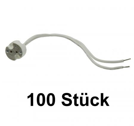 100 Pack ChiliTec G4/GX5.3/GY6.35 Lampenfassung Universal max 12V/50W, 11cm Kabel