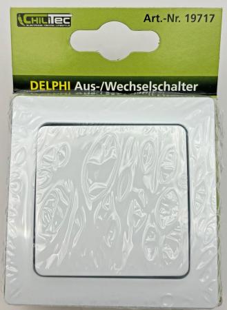 ChiliTec DELPHI Wechsel-Schalter 250V~/ 10A, inkl. Rahmen, UP, weiß