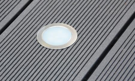 ChiliTec LED Boden Einbauleuchte "EBL Slim WW" IP67,1W, 50lm, Alu matt, warmweiß, Ø55mm