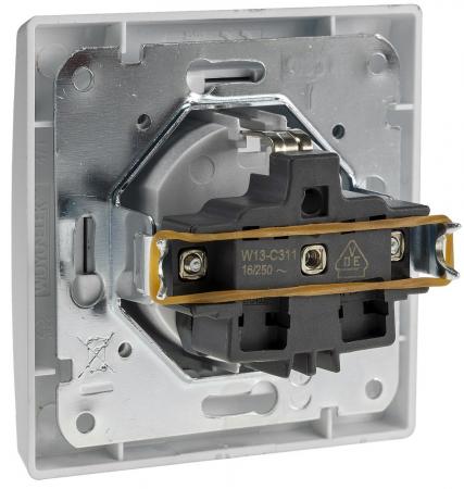 ChiliTec DELPHI 21106 Schutzkontakt-Steckdose 250 V 16 A, Silber, 1-fach, mit Rahmen, Unterputz