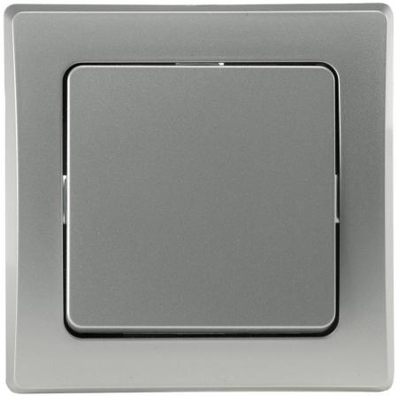 ChiliTec DELPHI 21107 Wechselschalter, 250 V/10 A, Silber, Unterputz, inkl. Rahmen
