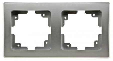 ChiliTec DELPHI 21114 2-fach Abdeckrahmen Silber, 150 × 80 × 14 mm, für Unterputz-Komponenten