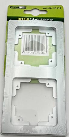 ChiliTec DELPHI 21114 2-fach Abdeckrahmen Silber, 150 × 80 × 14 mm, für Unterputz-Komponenten