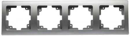 ChiliTec DELPHI 21116 4-fach Abdeckrahmen Silber, 294 × 80 × 14 mm, Hochglanz