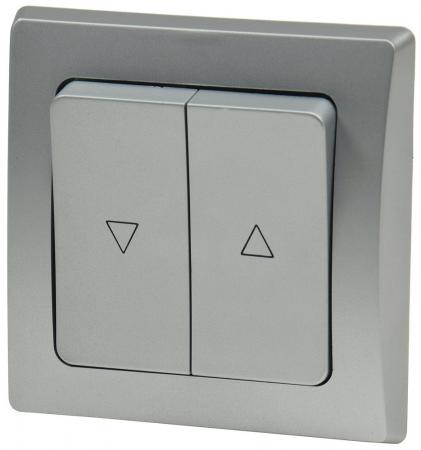 ChiliTec DELPHI 21117 Jalousien-Taster Hoch/Runter, Silber, Unterputz, inkl. Rahmen