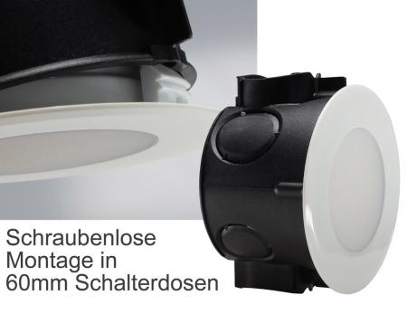 ChiliTec LED-Einbauleuchte "EBL-HV65w", weiß 230V, 2W, 2900K, 230lm, warmweiß