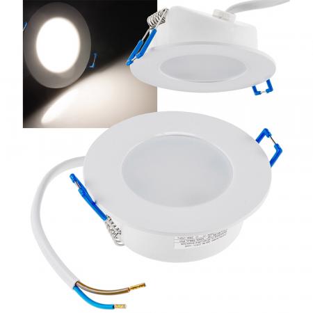 ChiliTec LED-Einbauleuchte "Flat-30 FR-R" 4200K Ø85x30mm, 5W, 500lm, IP44, rund, weiß
