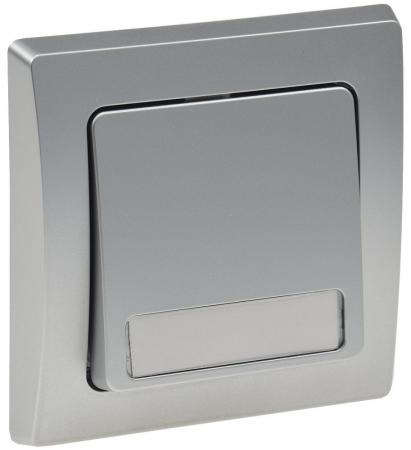 ChiliTec DELPHI 22550 Taster mit Namensschild, 0–250 V/10 A, Silber, Unterputz, inkl. Rahmen