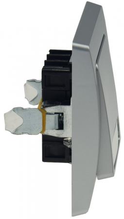 ChiliTec DELPHI 22550 Taster mit Namensschild, 0–250 V/10 A, Silber, Unterputz, inkl. Rahmen