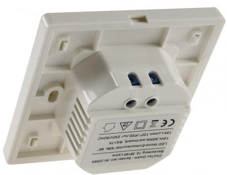ChiliTec LED Wand-Einbauleuchte "EBL 86 PIR" 2W, 3000k, warmweiß, Rahmen silber mit Bewegungsmelder
